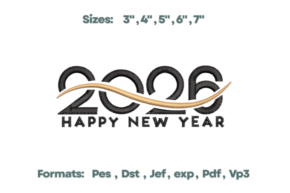 2026 Modern Swoosh New Year Art Design