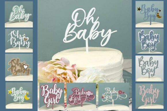 Baby Cake Topper Bundle: 12 Designs for Creators