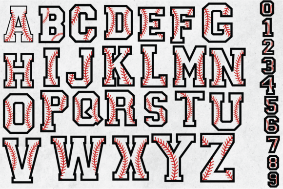 Baseball Letters and Numbers SVG for Custom Crafts