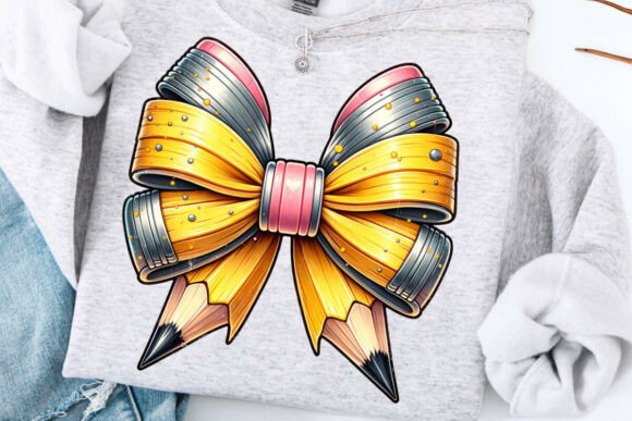 Coquette Pencil Bow PNG Teacher: Elevating Classroom Aesthetics with Trendy Digital Design