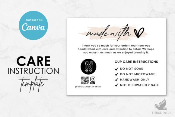 Cup Care Instruction Card Template: A Practical Guide to Customization and Use