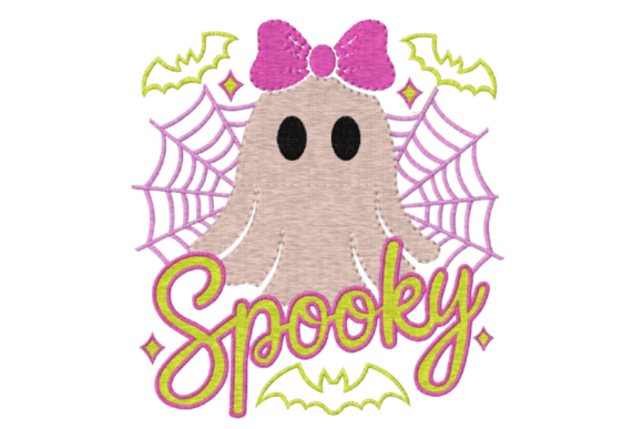 Cute Spooky Ghost: A Playful Embroidery Design for Modern Halloween Projects