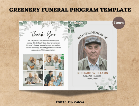 Editable Greenery Funeral Program: A Gentle Guide to Creating Meaningful Tributes