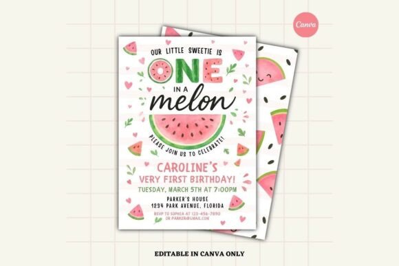 Editable Pink Watermelon Invitation Design Guide