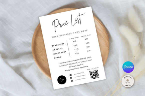 Evaluating the Editable Permanent Jewelry Price List Template for Business Use