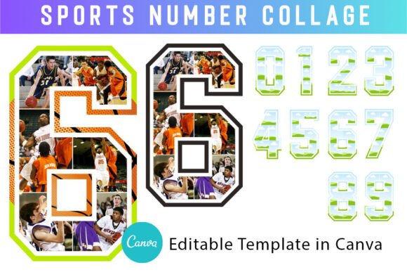 Evaluating the Sports Number Canva Photo Collage 0-9 Template for Digital Design