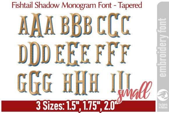 Fishtail Shadow Monogram Font – TS: Elegant Embroidery for Every Project