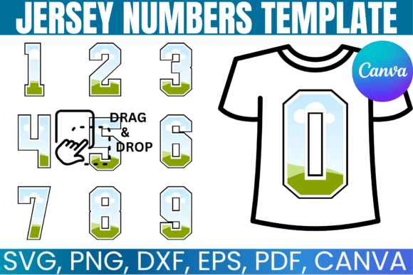 Jersey Numbers Canva Template for Sports Design