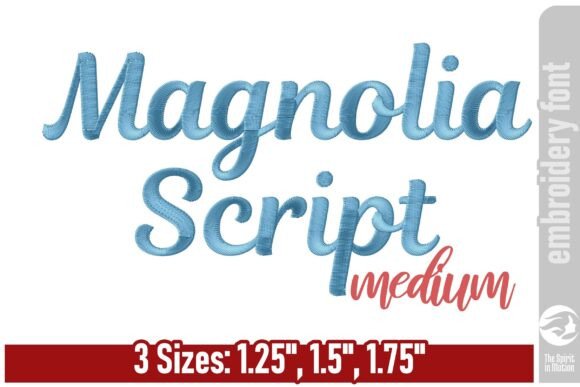Magnolia Script Embroidery Font - Medium: Elegance Meets Precision in Machine Embroidery