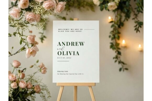Minimalist Wedding Welcome Sign Template: Elevating Event Design with Intentional Simplicity