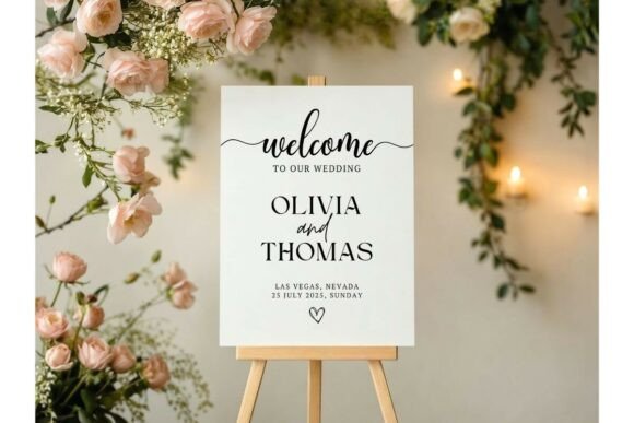 Modern Welcome Sign Wedding Welcome Sign: Elevating Your Entrance with Blush Pink Elegance