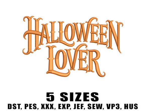 Orange Halloween Embroidery Design: Elegant & Bold