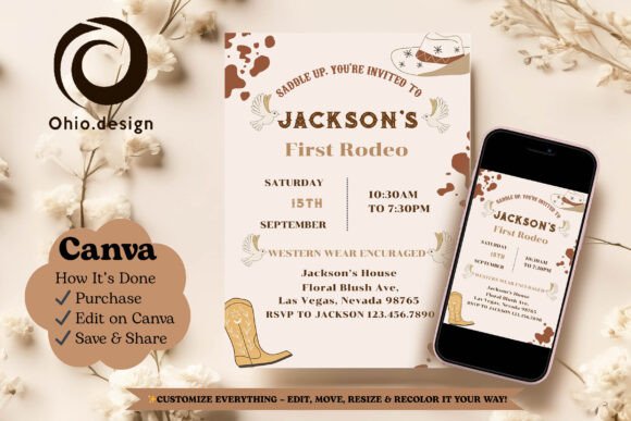 Planning a First Rodeo Birthday: The Ultimate Guide to Customizable Canva Invitations