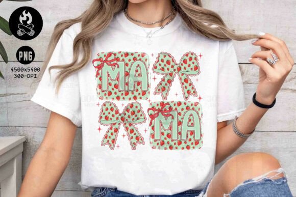Sweet & Stylish: Mastering the Strawberry Bow Mama PNG Sublimation Design